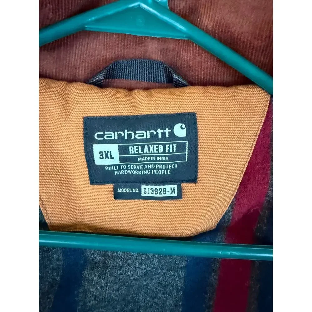 Carhartt OJ3828-M Blanket Lined Duck Jacket Brown Relaxed Fit 3XL Work Coat